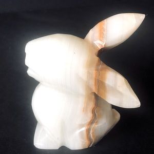 Hand Carved White Onyx Rabbit  Figurine, unbranded.